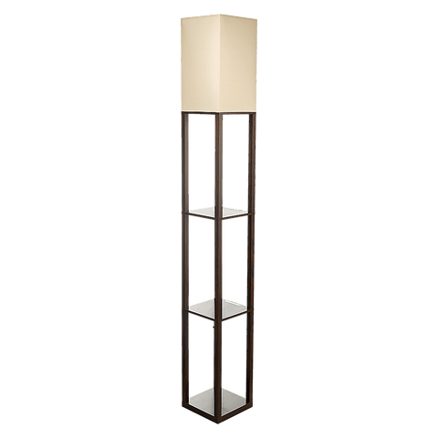 Shelf Floor Lamp - Shade Diffused Light Source With Open-Box Shelves
