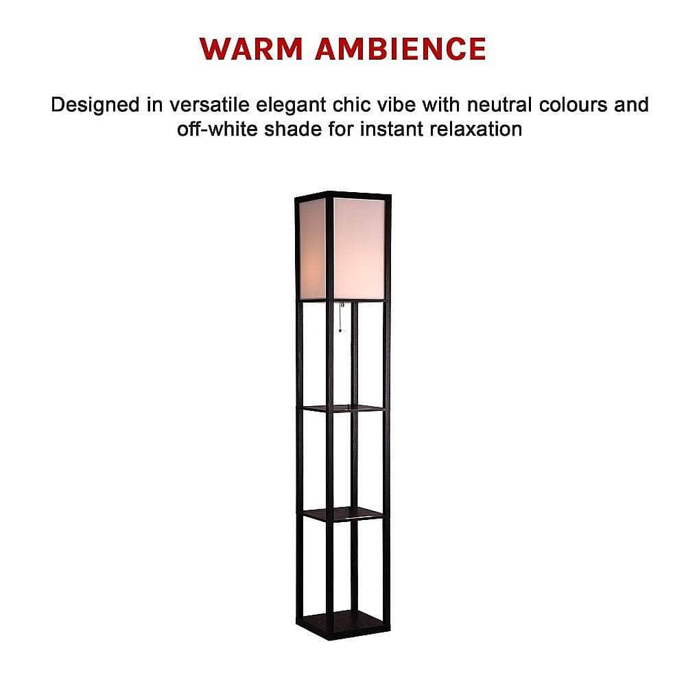 Shelf Floor Lamp - Shade Diffused Light Source With Shelves