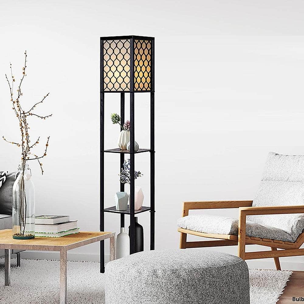 Shelf Floor Lamp Shade Light Source With Open-Box Shelves