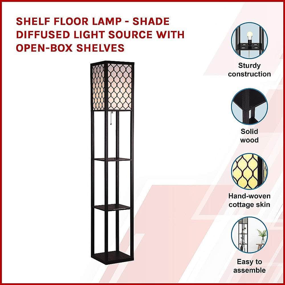 Shelf Floor Lamp Shade Light Source With Open-Box Shelves