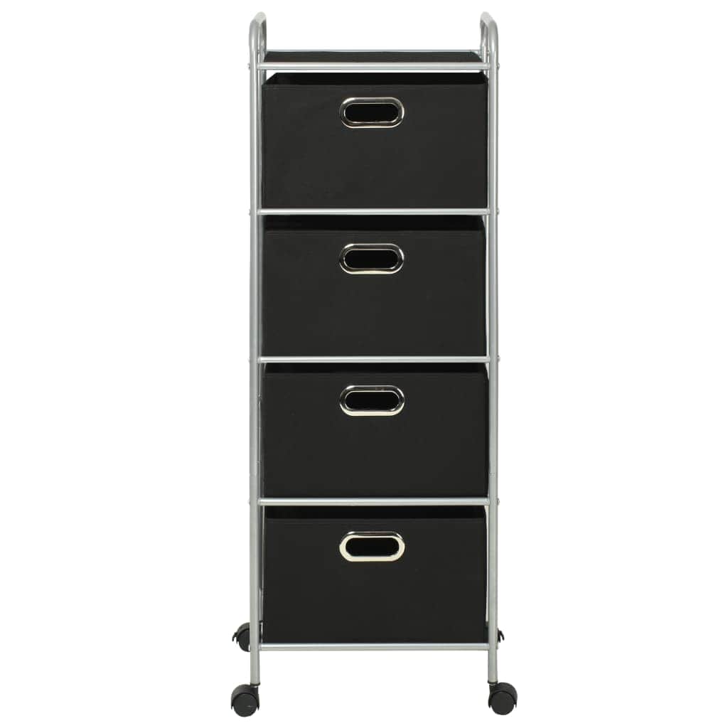 Shelving Unit with 4 Storage Boes Steel and Non-woven Fabric