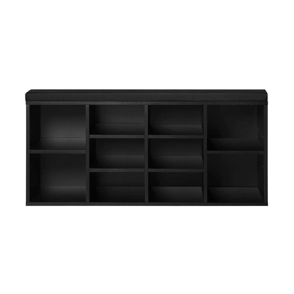 Shoe Bench 105cm Shoe Storage Cabinet Orgaiser Rack Storage Shelf Black