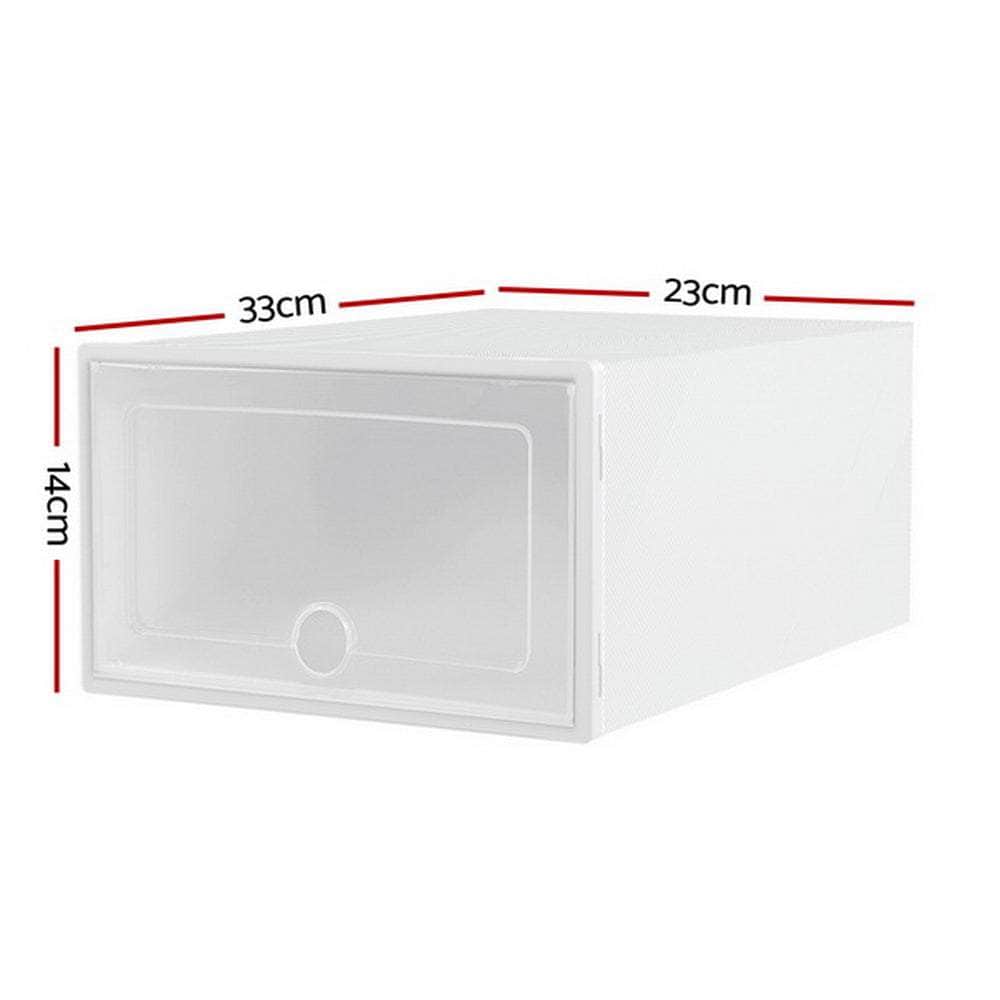 Shoe Box Rack DIY Set of 12 Stackable White Abel