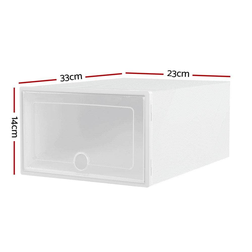 Shoe Box Rack DIY Set of 24 Stackable White Abel