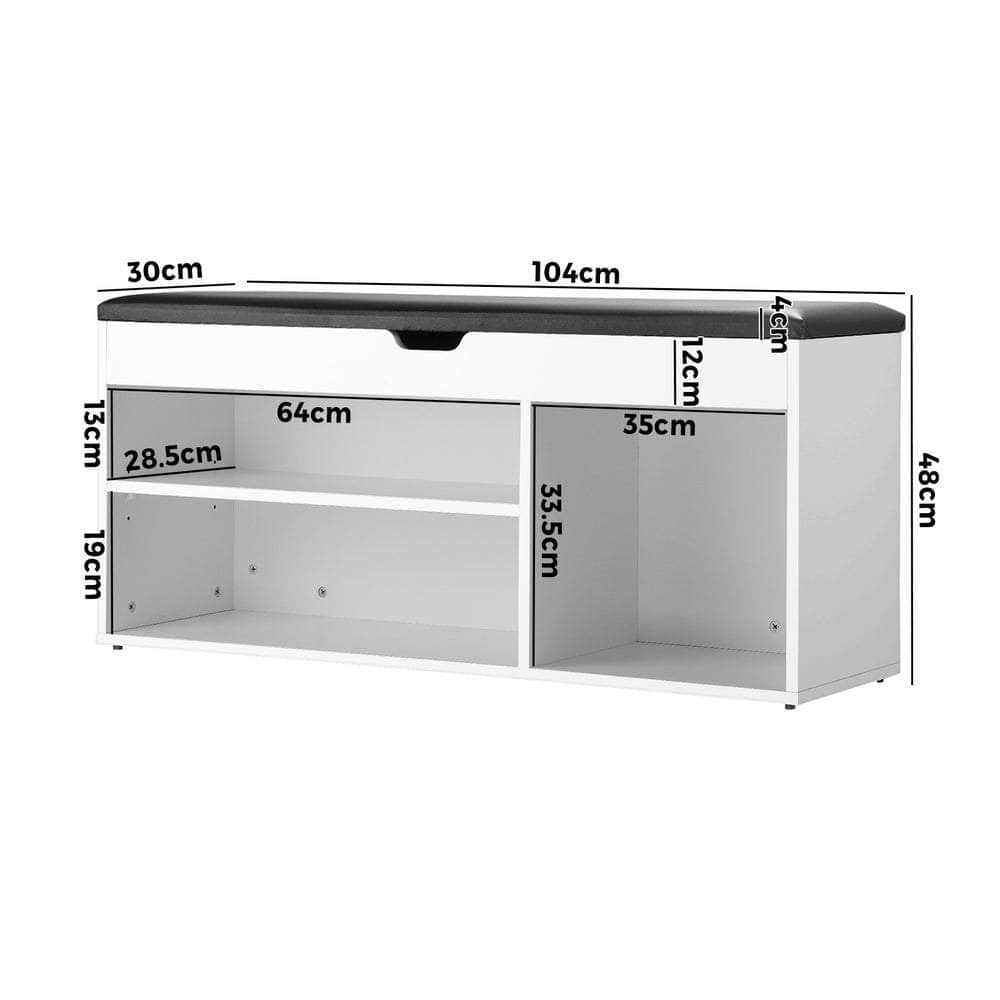 Shoe Cabinet Bench Shoe Storage Rack PU Padded Seat Organiser Shelf