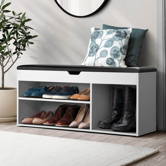 Shoe Cabinet Bench Shoe Storage Rack PU Padded Seat Organiser Shelf, Shoe Bench - photo 7