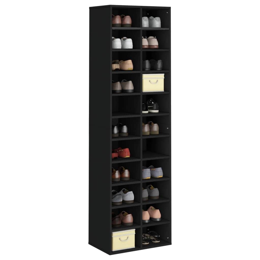 Shoe Cabinet  Black Chipboard