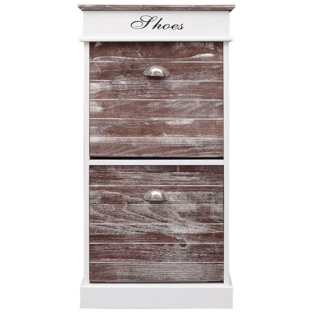 Shoe Cabinet Brown Paulownia Wood