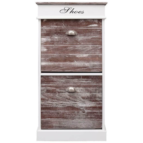 Shoe Cabinet Brown Paulownia Wood