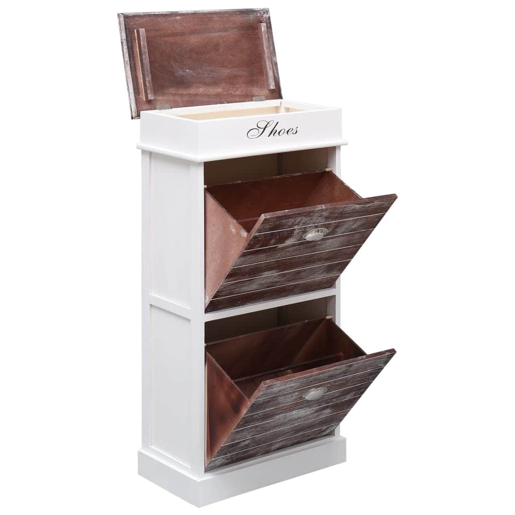 Shoe Cabinet Brown Paulownia Wood