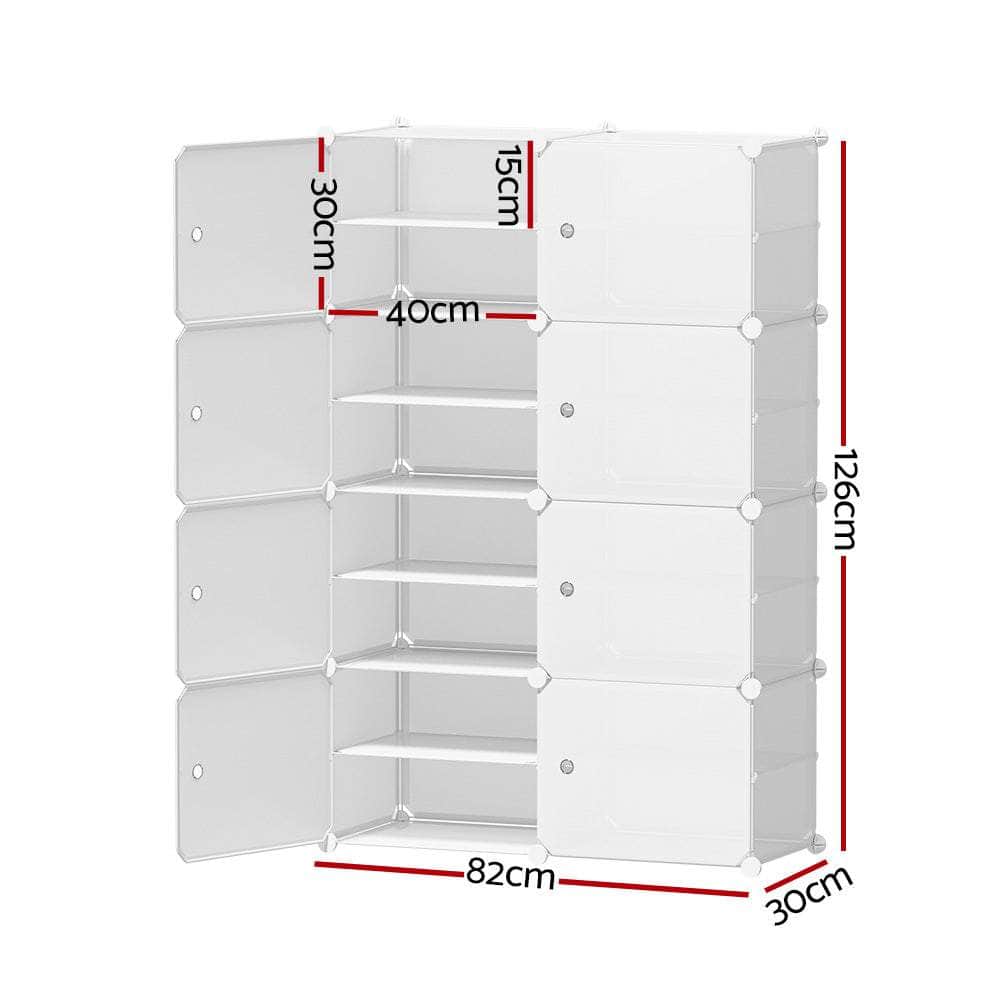 Shoe Cabinet DIY Shoe Box White Cube Portable Organiser Storage Stand