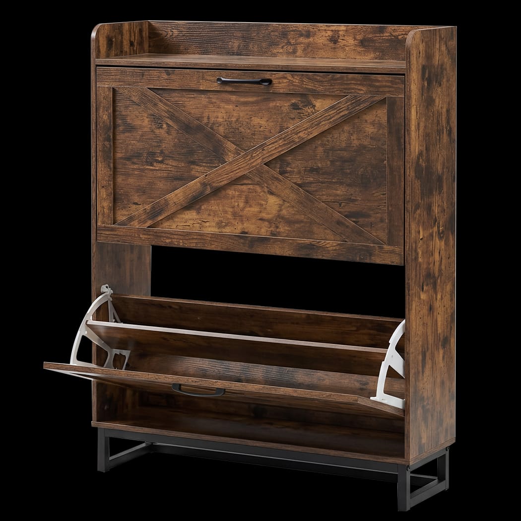 Shoe Cabinet 2 Flip Drawers Hallway Storage | Simpledeals