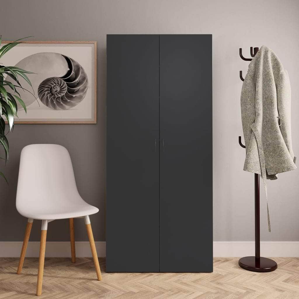 Shoe Cabinet Grey Chipboard