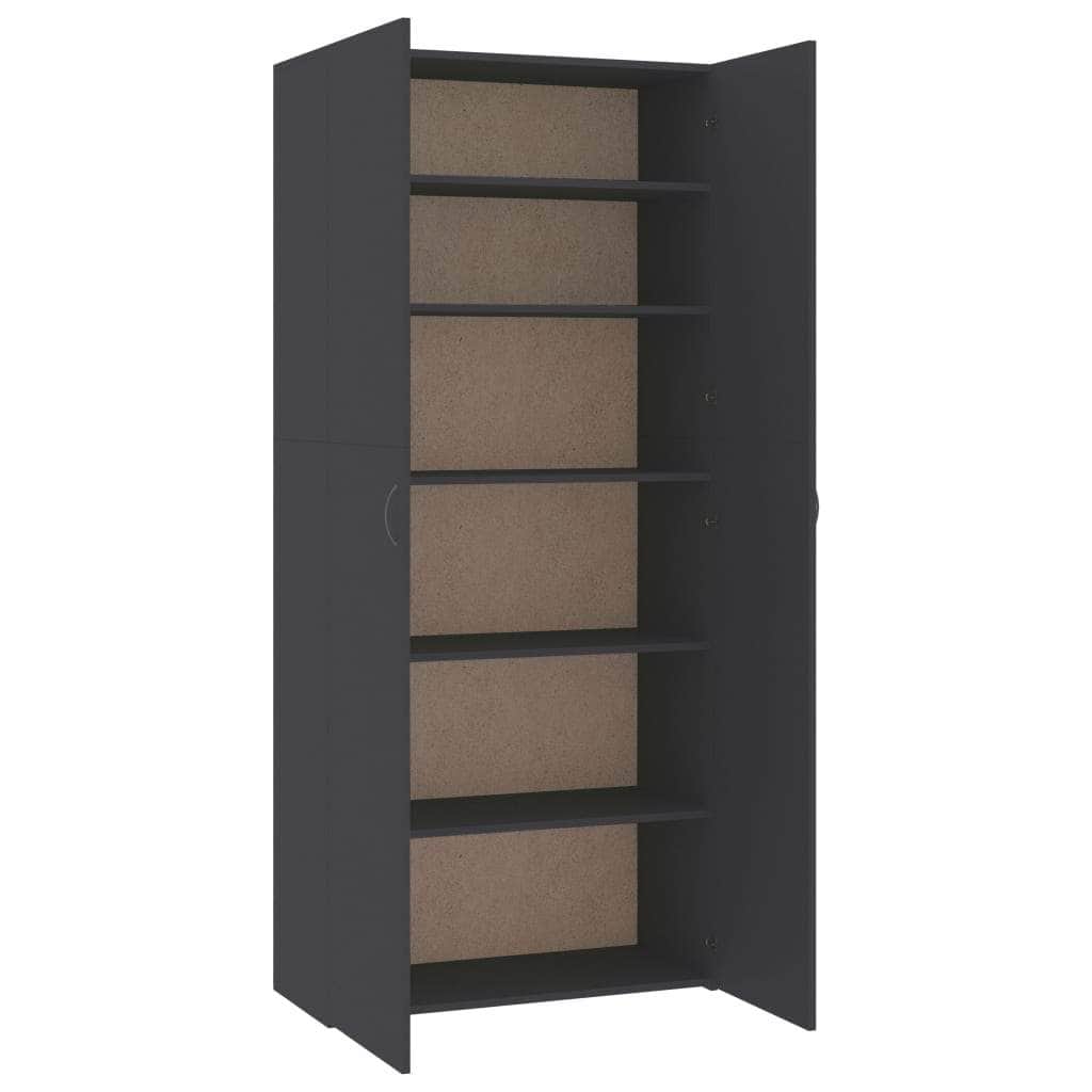 Shoe Cabinet Grey Chipboard