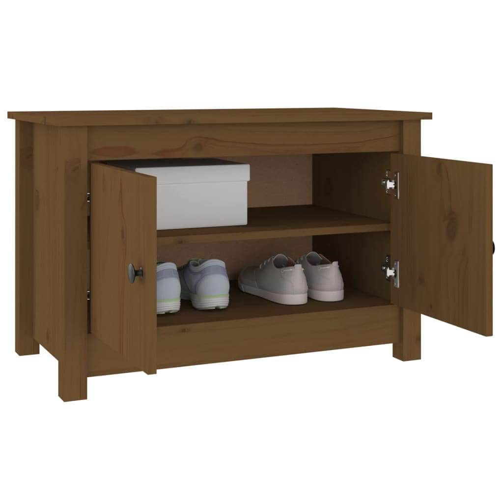 Shoe Cabinet Honey Brown Solid Wood Pine