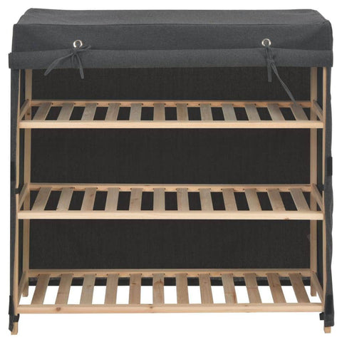 Shoe Cabinet with Cover Grey Fabric