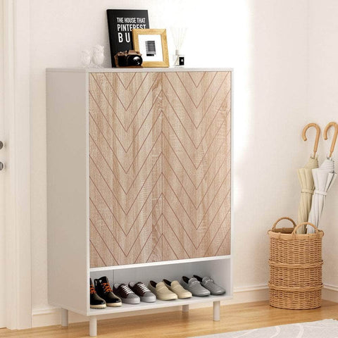 Shoe Rack Cabinet 24 Pairs 6-tier White