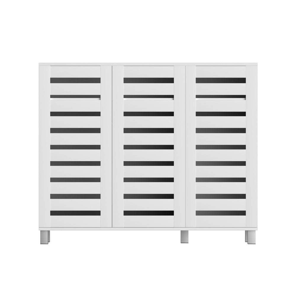 Shoe Rack Cabinet 30 Pairs Adjustable Shelf White - Sleek Modern Design