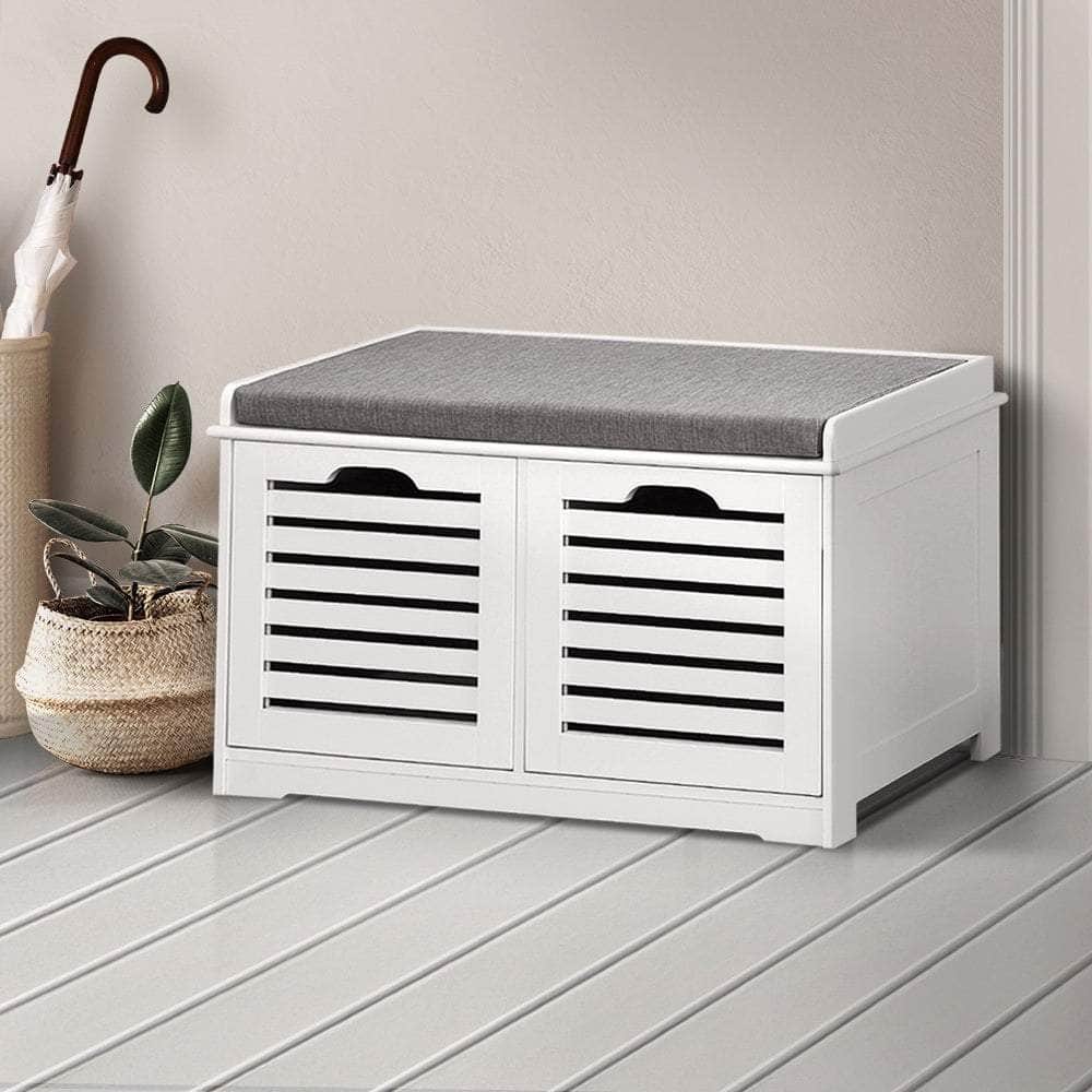 Shoe Rack Cabinet Bench White Caye