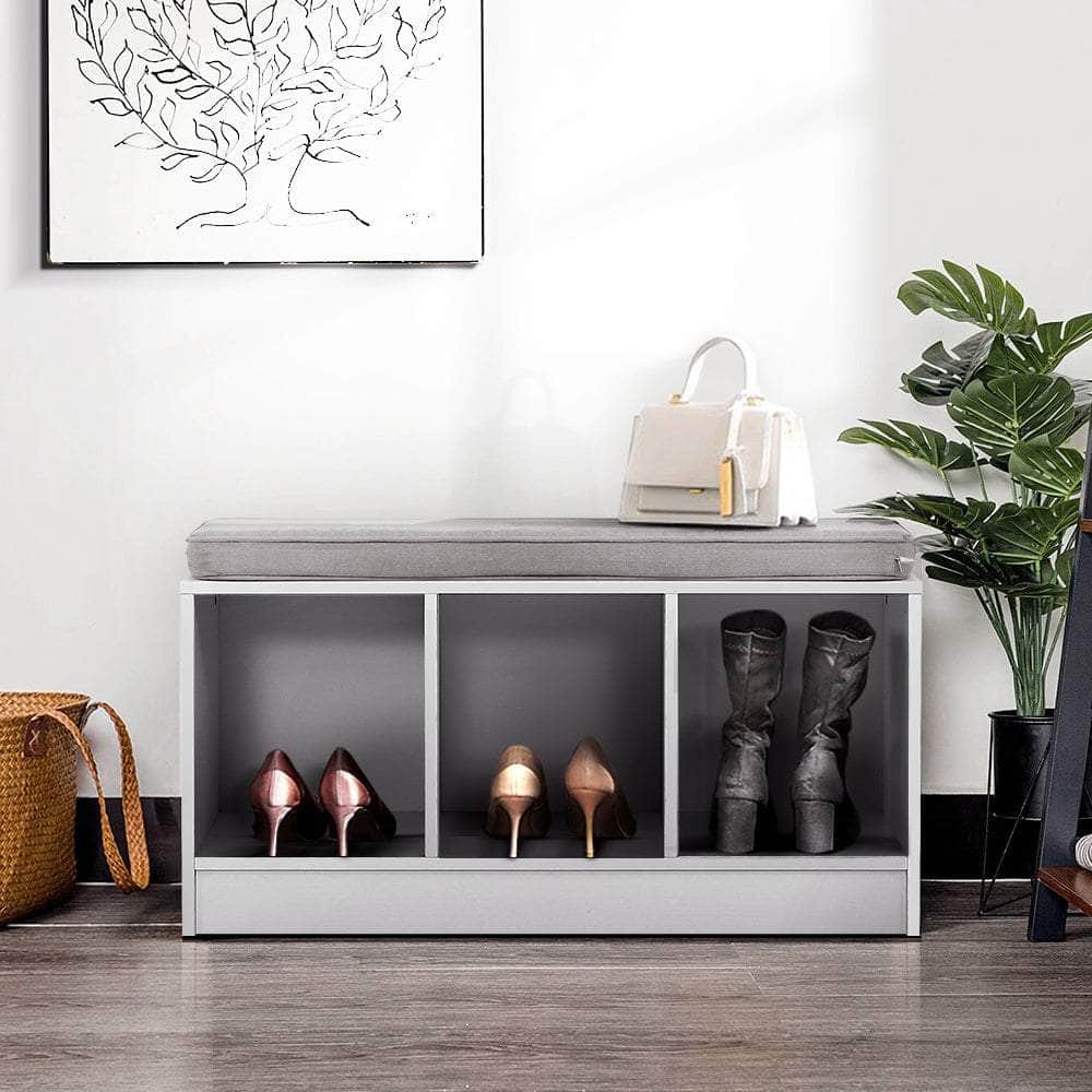 Shoe Rack Cabinet Bench White Zia