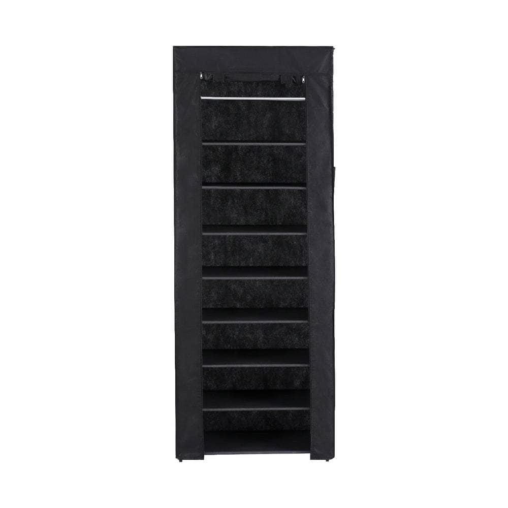 Shoe Rack Cabinet Removable Cover 10 tier Black