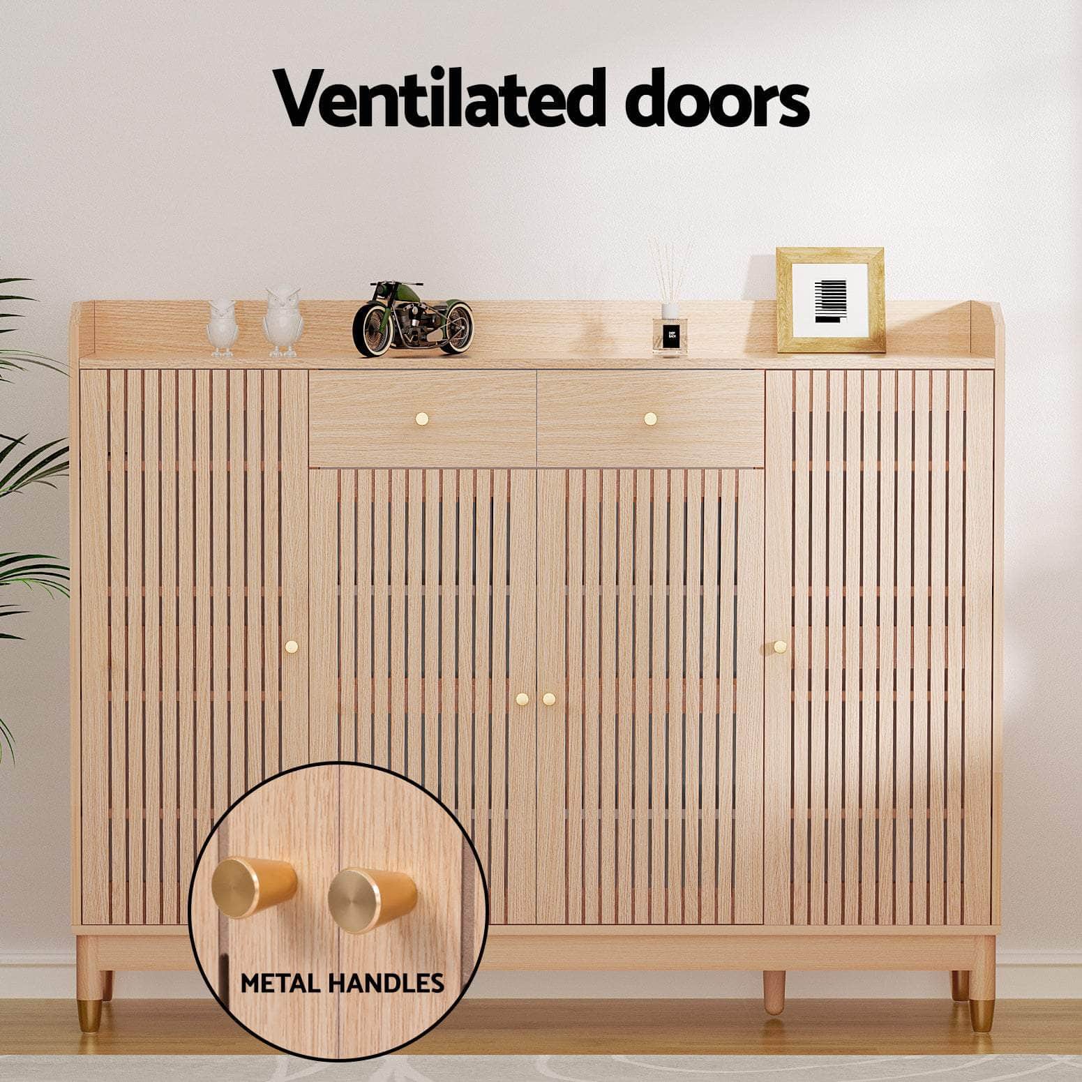 Shoe Rack Cabinet with Shelves 26 Pairs Pine