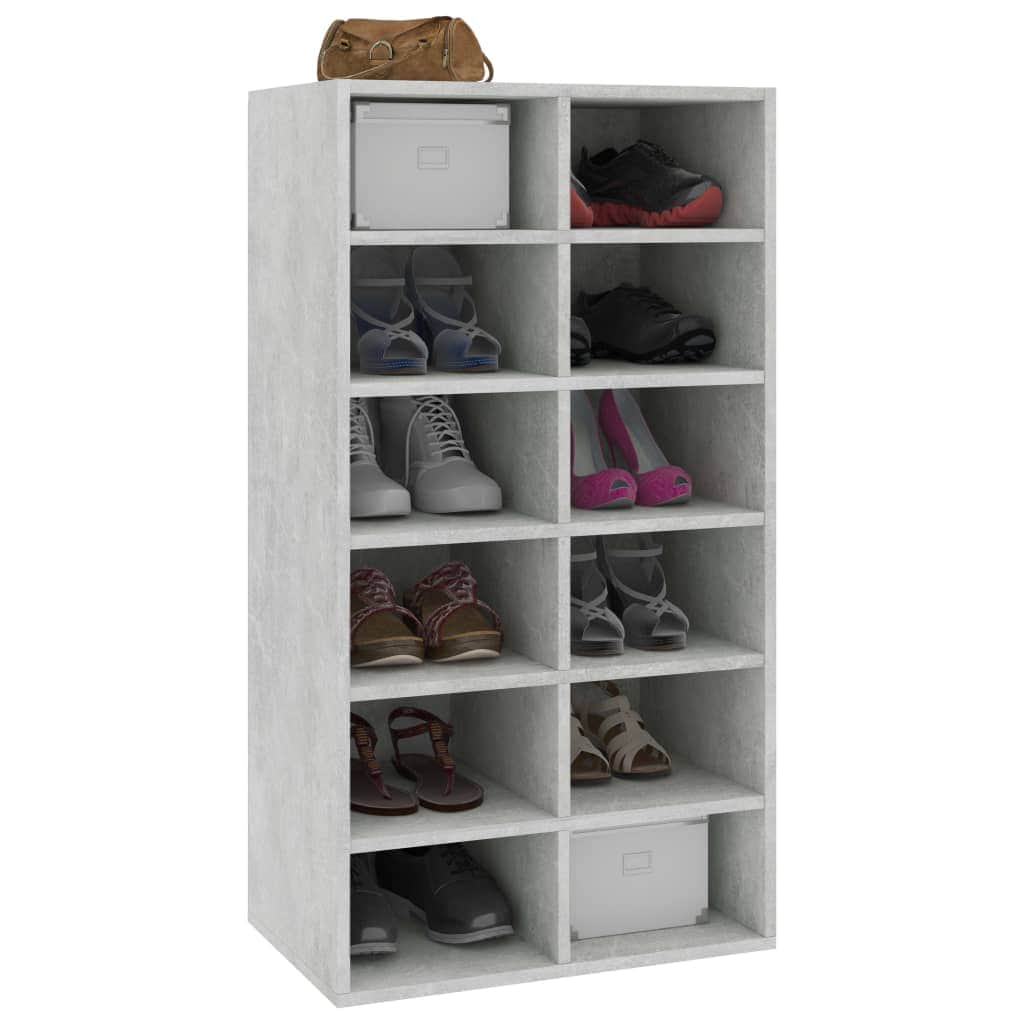 Shoe Rack Concrete Grey  Chipboard