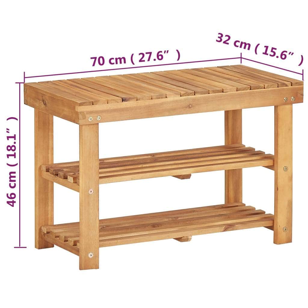 Shoe Rack Solid Acacia Wood