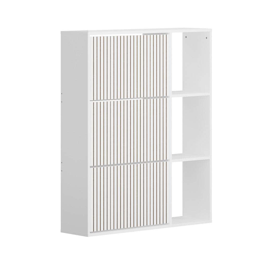 Shoe Rack Storage Cabinet with Display Shelves Black