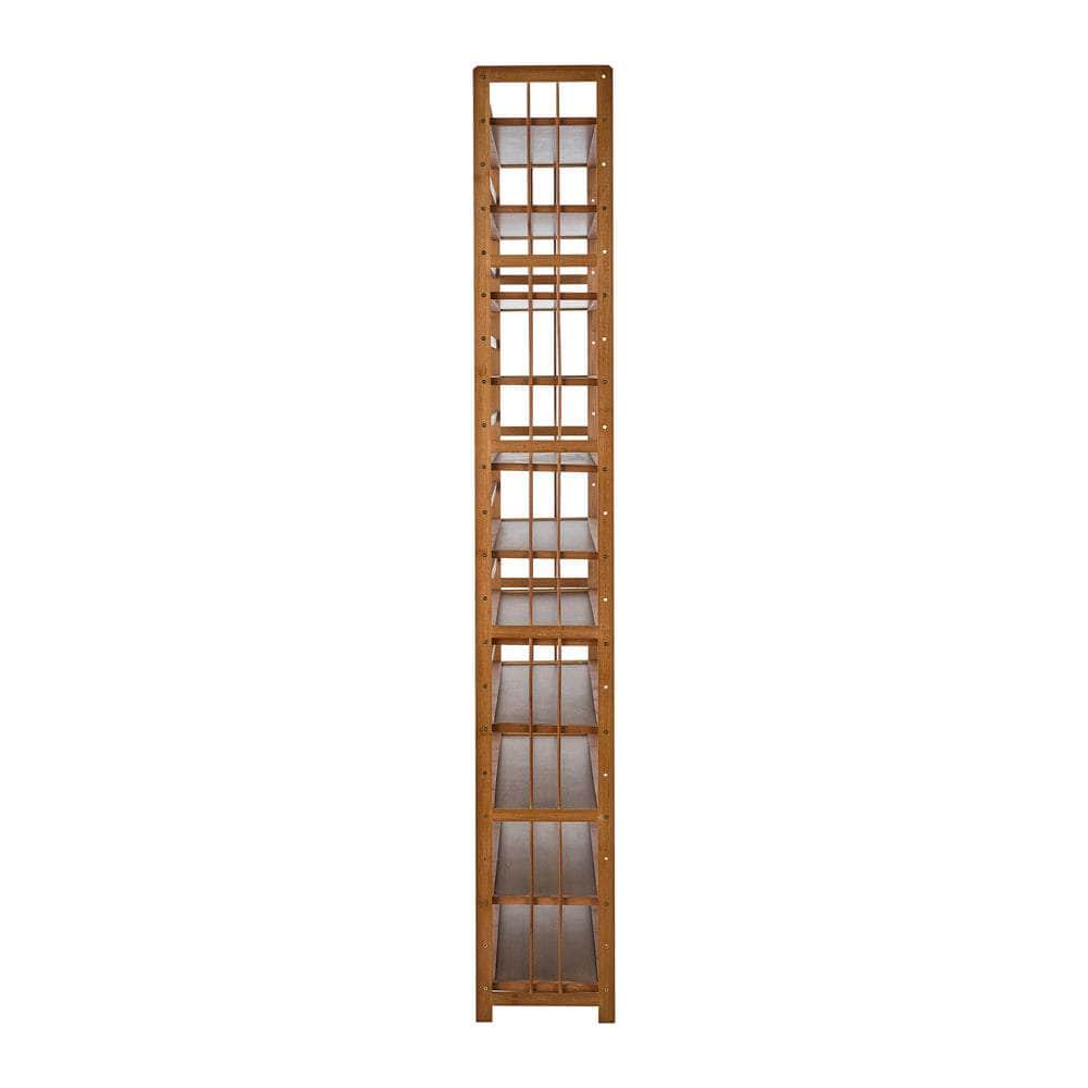 Shoe Rack Storage Organizer 11 Shelves Bamboo Brown