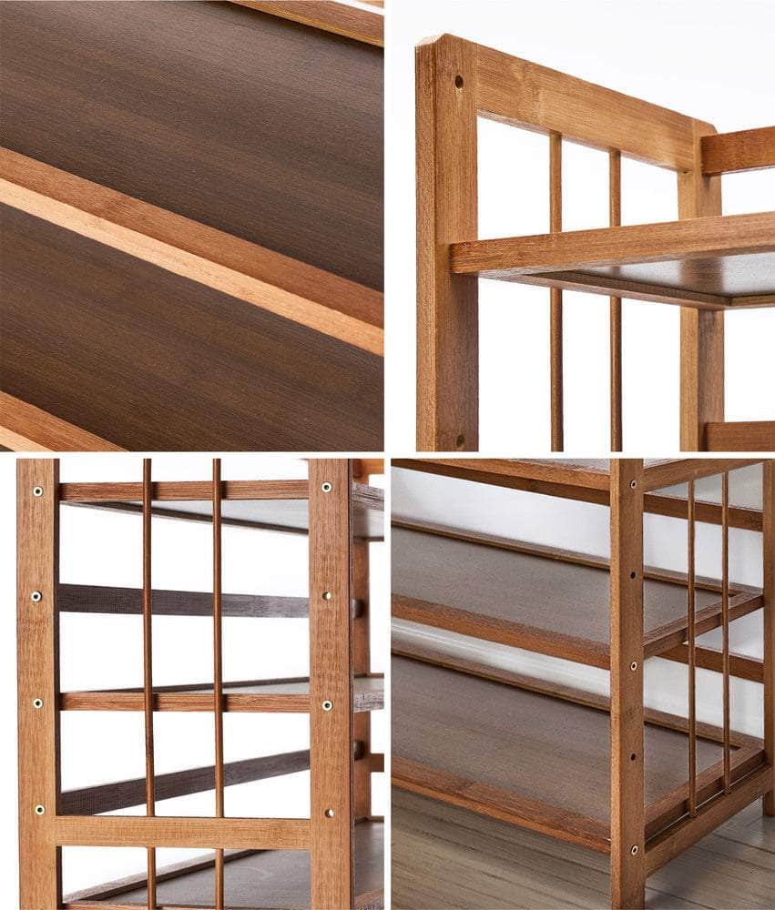 Shoe Rack Storage Organizer 11 Shelves Bamboo Brown