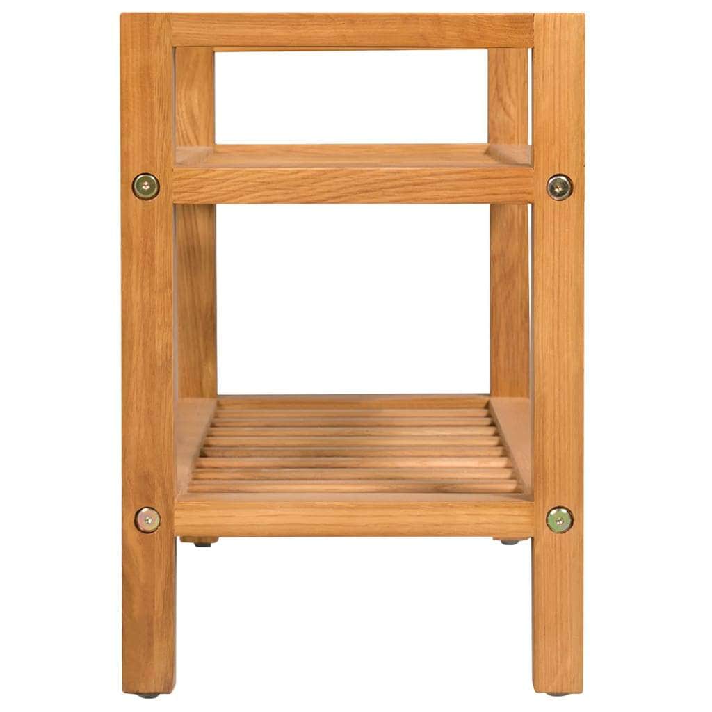 Shoe Rack with 2 Shelves Solid Oak Wood