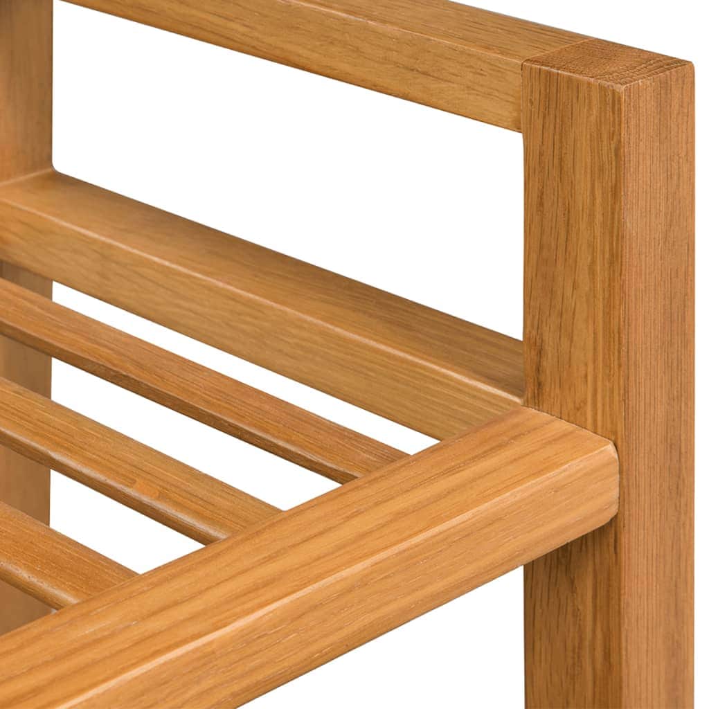 Shoe Rack with 2 Shelves Solid Oak Wood