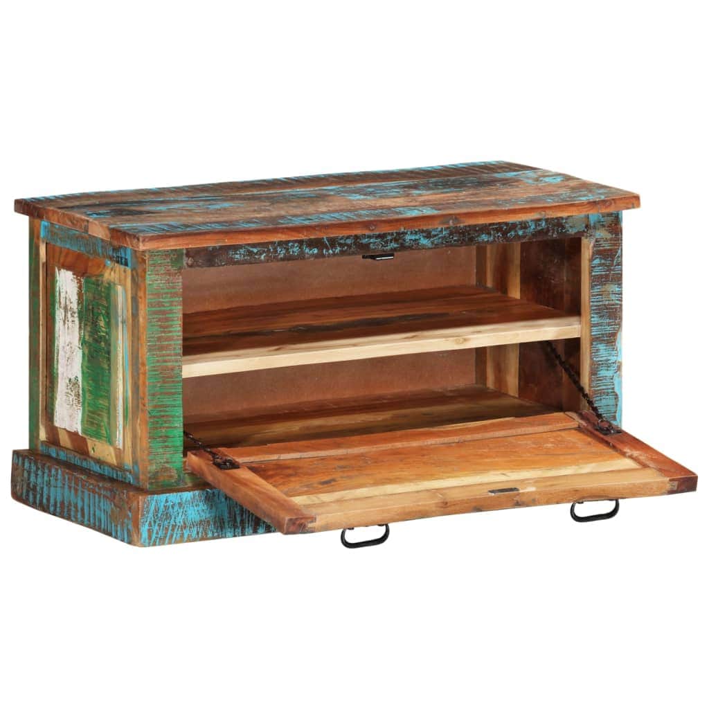 Shoe Storage Bench Solid Reclaimed Wood Entryway Hallway Organiser Seat