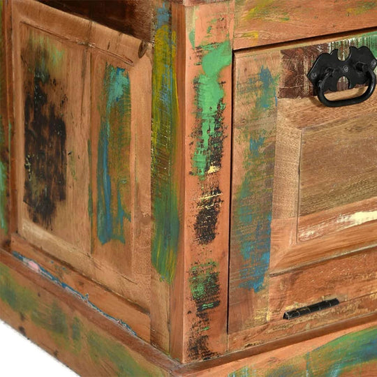 Wood finish - Shoe Storage Bench Solid Reclaimed Wood Entryway Hallway Organiser Seat - photo 10