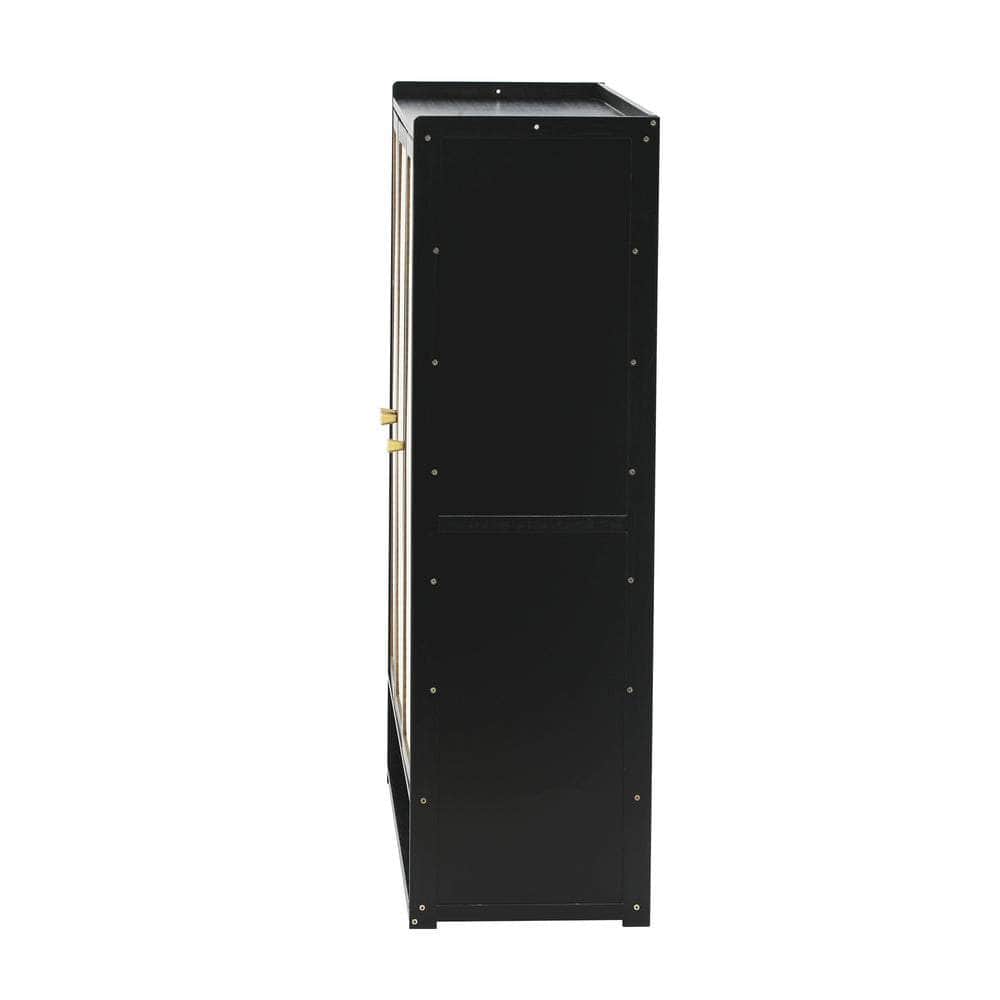 Shoe Storage Cabinet 3 Doors Rattan Style