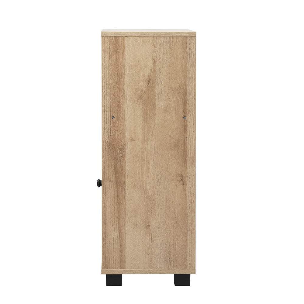 Shoes Storage Cabinet 2 Doors Black White Natural