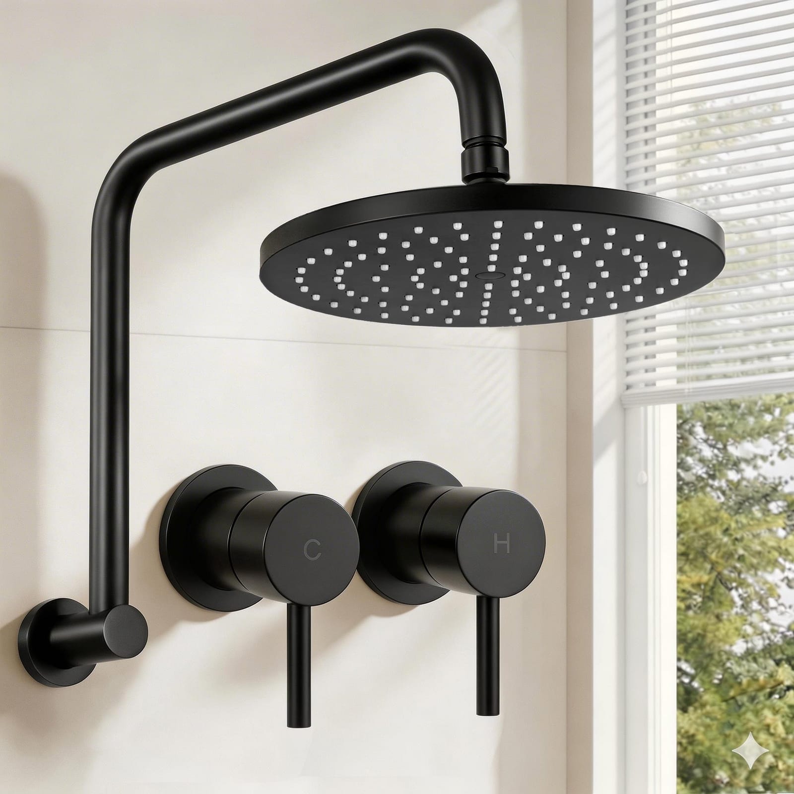 9 Inch Rain Shower Head Wall Tap Set | Simpledeals