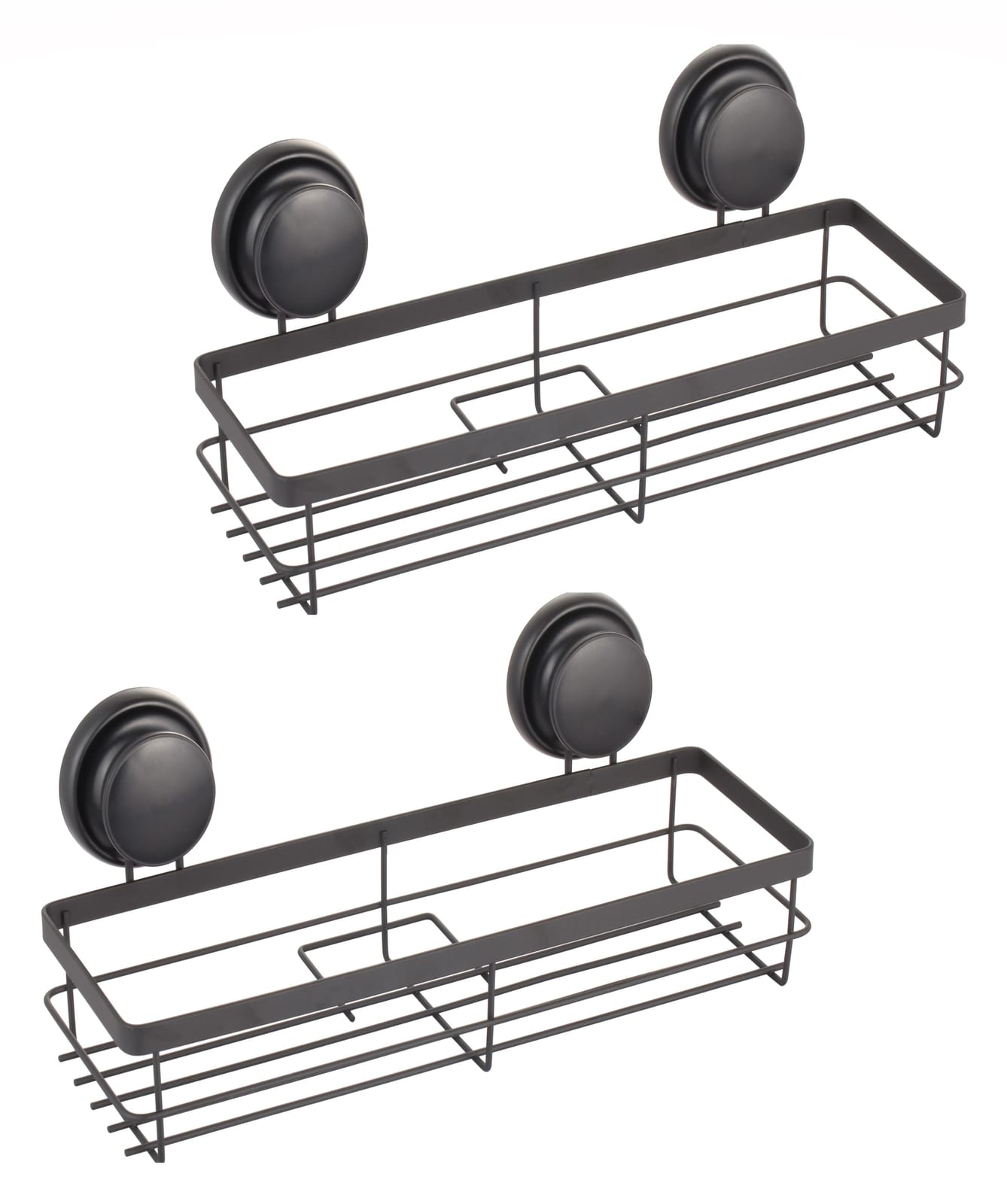 2-Pack Rectangular Corner Shower Caddy With Suction Cups
