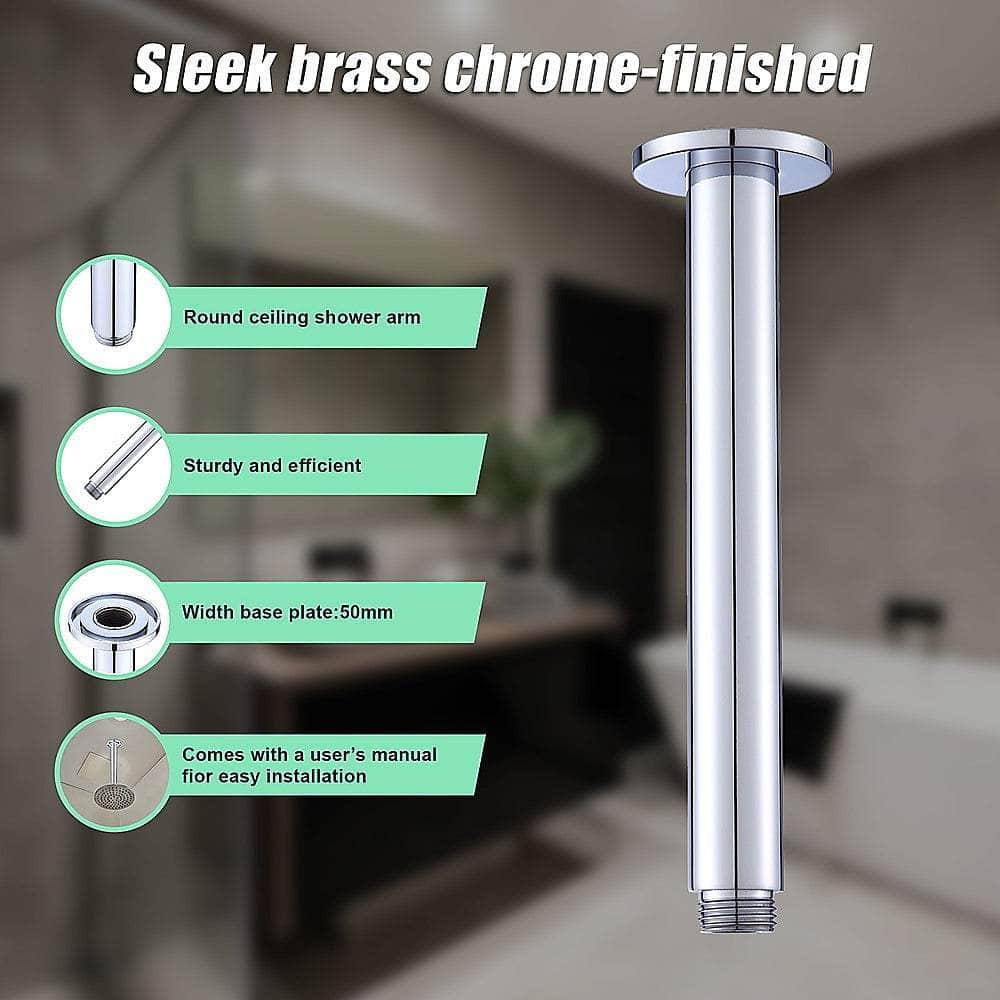 Shower Head Arm Wall Connector Round Bathroom Rainforest ShowerHead