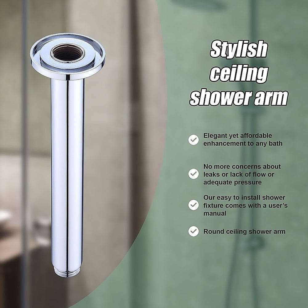 Shower Head Arm Wall Connector Round Bathroom Rainforest ShowerHead
