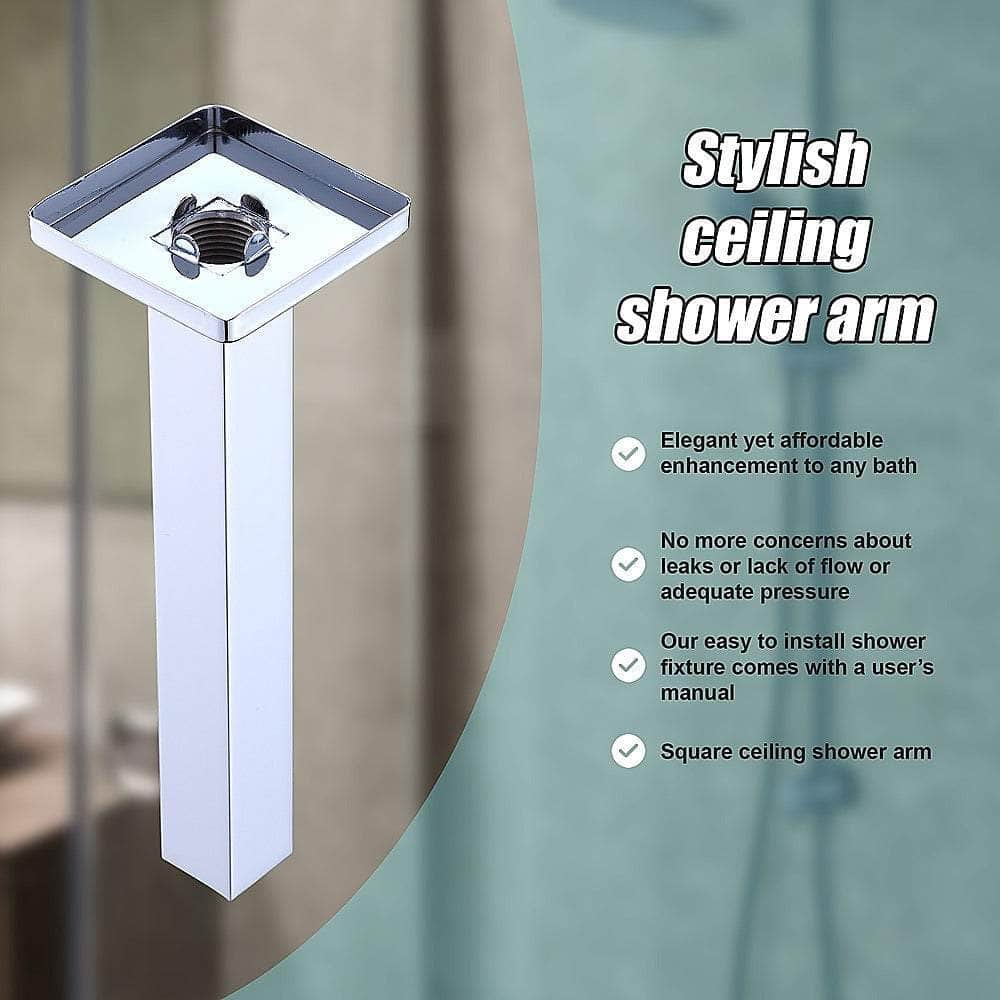 Shower Head Arm Wall Connector Square Bathroom Rainforest ShowerHead