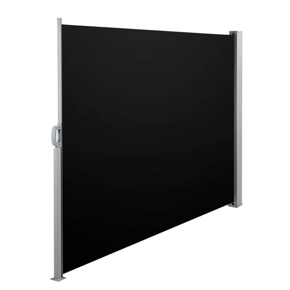 Side Awning Outdoor Blinds Sun Shade Retractable Screen 1.8X3M Bk