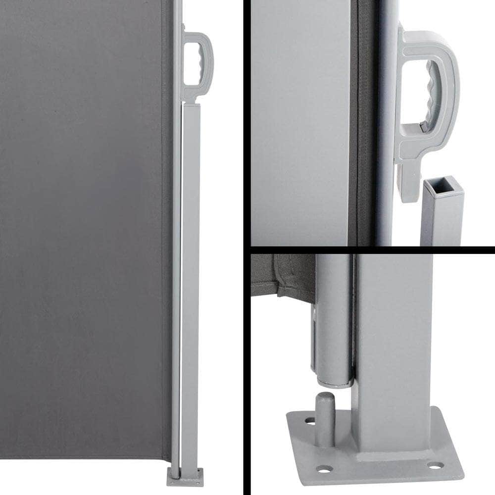 Side Awning Sun Shade Outdoor Retractable Privacy Screen 2Mx6M Grey