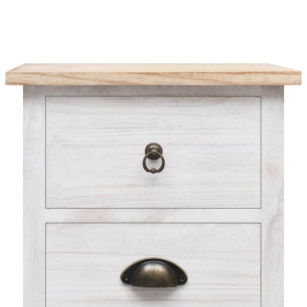Side Cabinet 5 Drawers Paulownia wood White