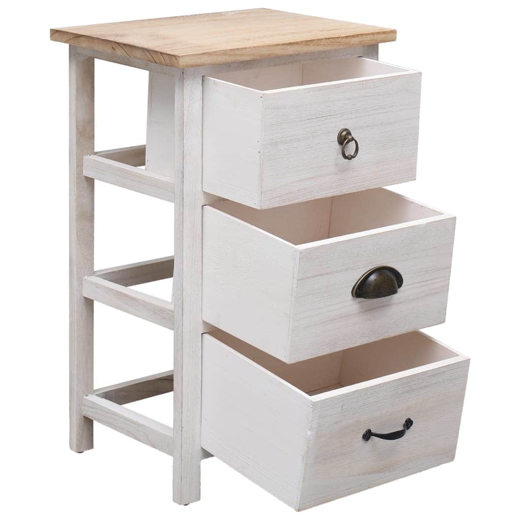 Side Cabinet Paulownia wood White