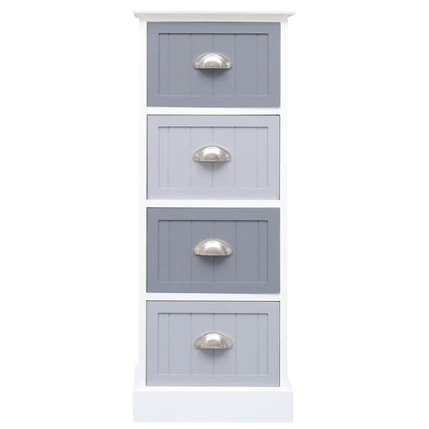 Side Cabinet Paulownia Wood White & Grey