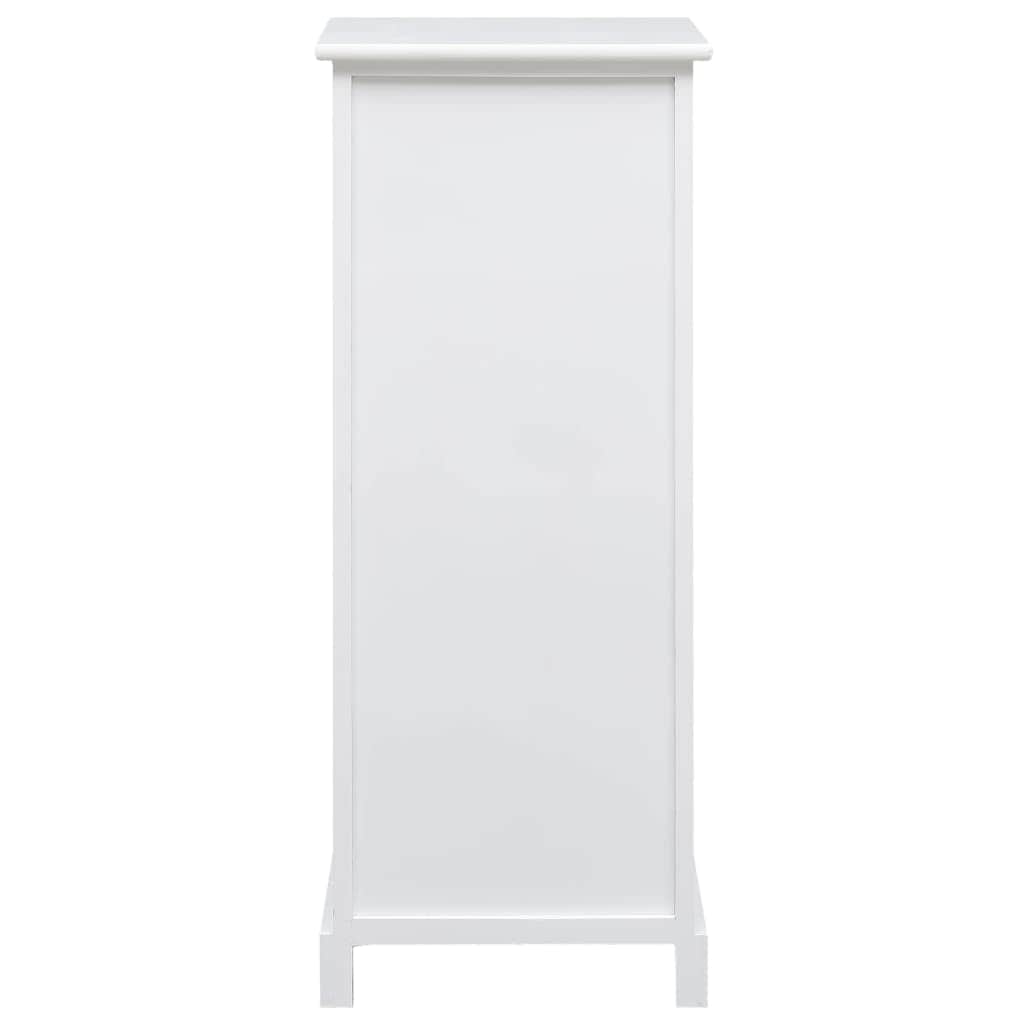 Side Cabinet Paulownia Wood White & Grey