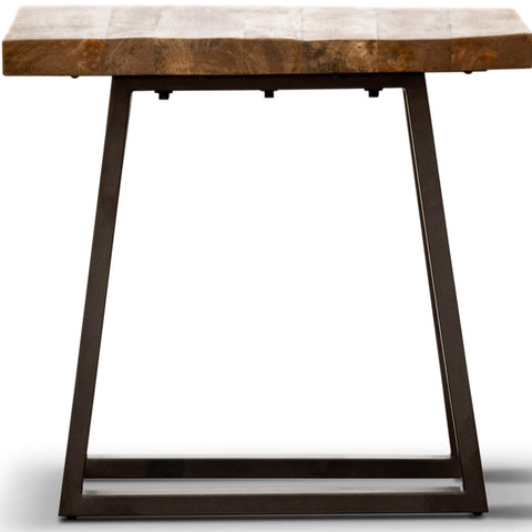 Side Sofa End Table 60Cm Live Edge Mango Wood Unique Furniture - Natural