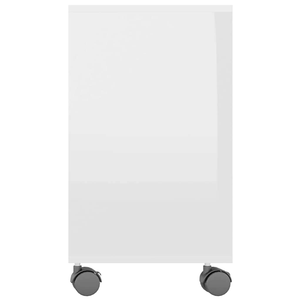 Side Table High Gloss White Engineered Wood